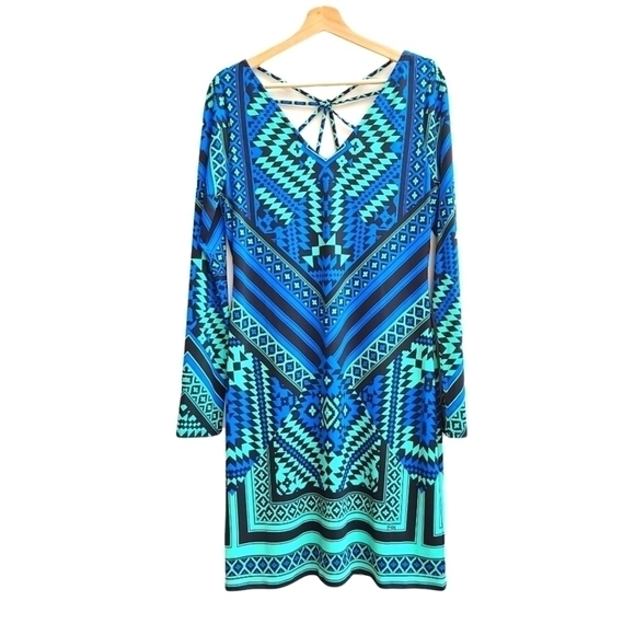 Hale Bob Dresses & Skirts - Hale Bob Tunic Style Geometric Print Dress, Size Medium